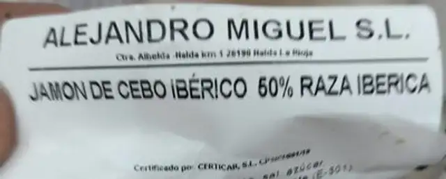 Jamón de cebo ibérico