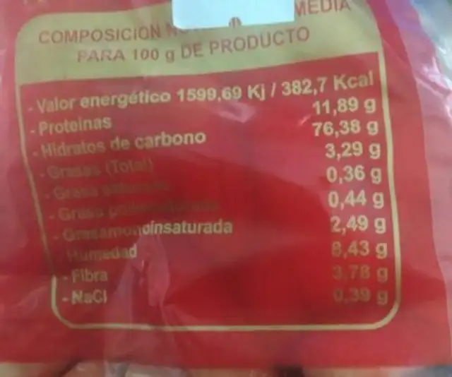 Colines dorado nutrition facts table