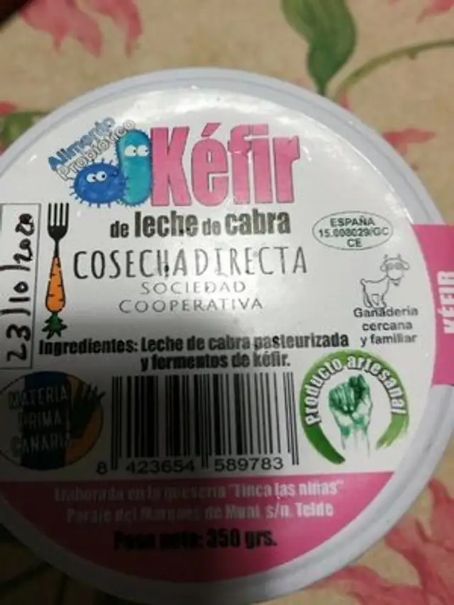 Kefir Entero de Leche de Cabra nutrition facts table
