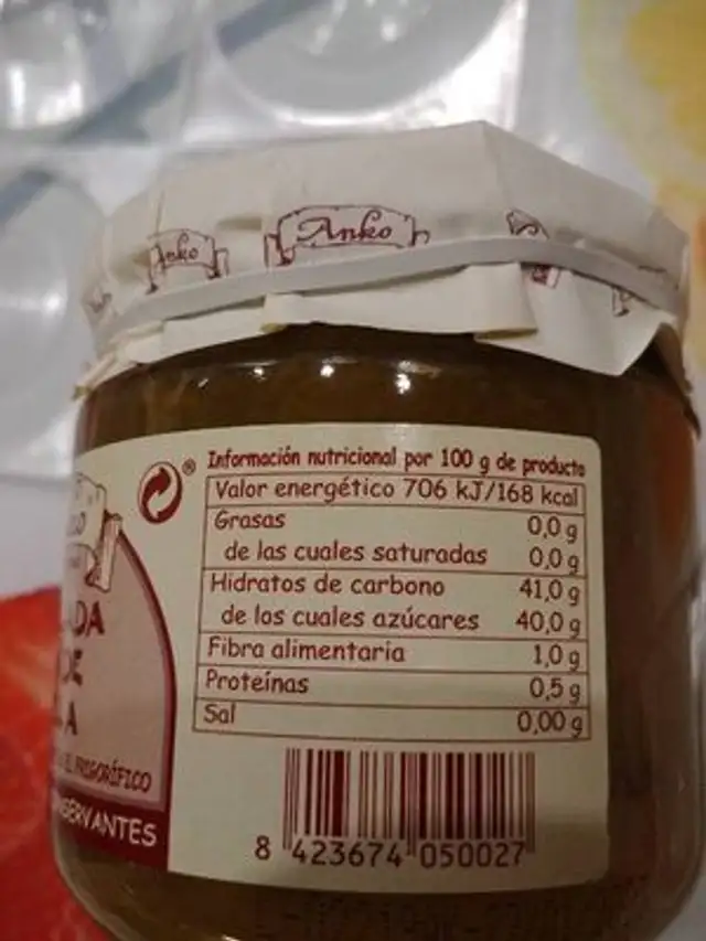 Mermelada extra de ciruela nutrition facts table