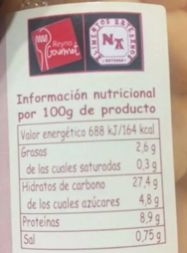 Garbanzos Extra nutrition facts table