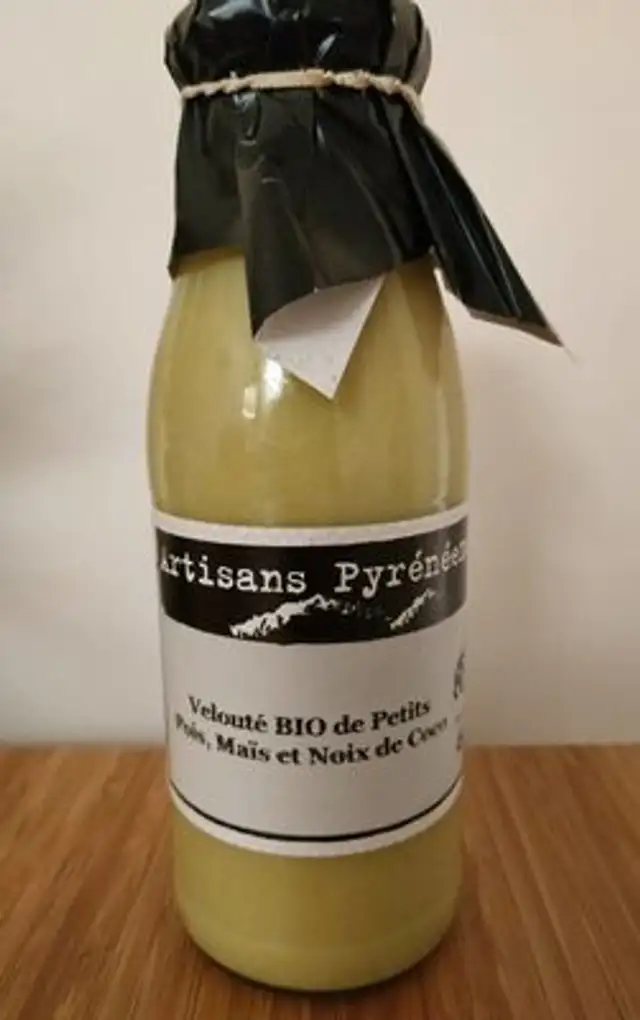 Velouté Bio petits pois, maïs et coco