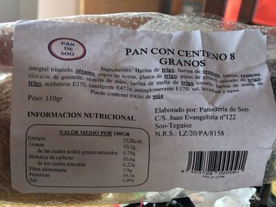 Pan con centeno 8 granos
