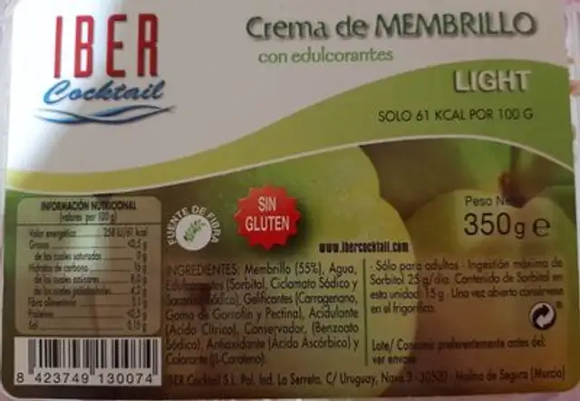 Crema de membrillo light
