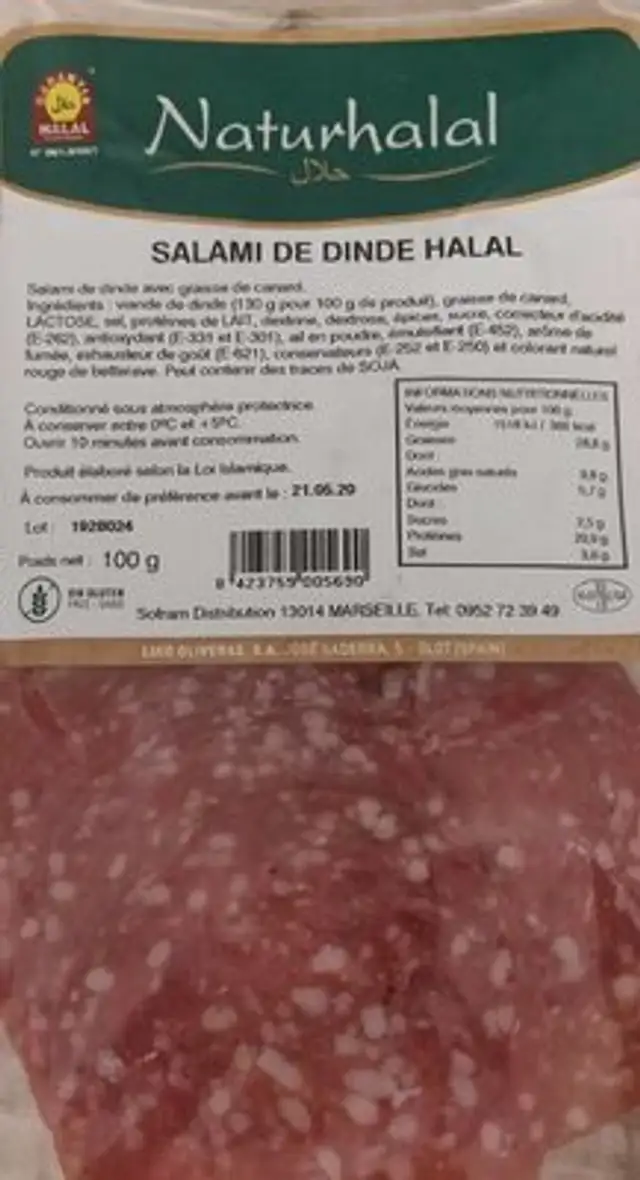 Salami de dinde halal