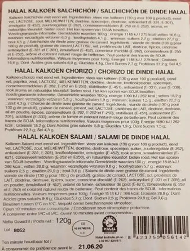 Spanish Tapas Selection nutrition facts table