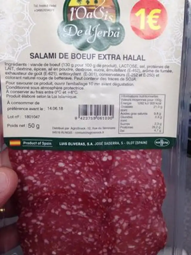Salami de boeuf extra halal