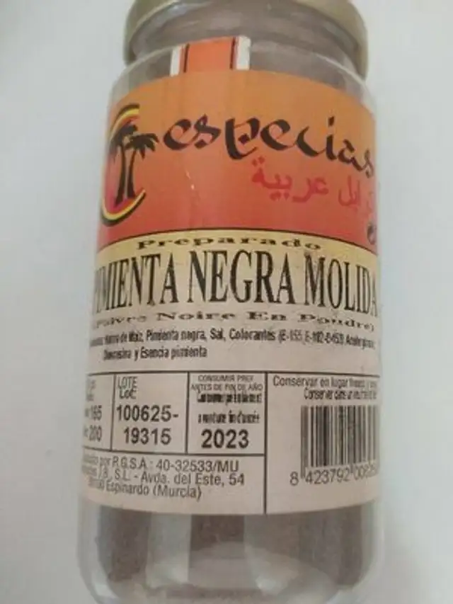 Pimienta negra molida
