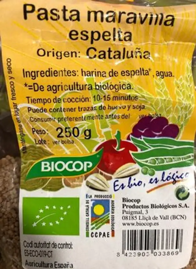 Pasta maravilla espelta