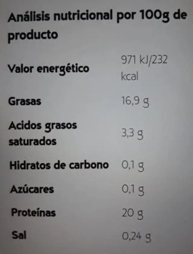Salmón aceite de oliva virgen extra ecológico nutrition facts table