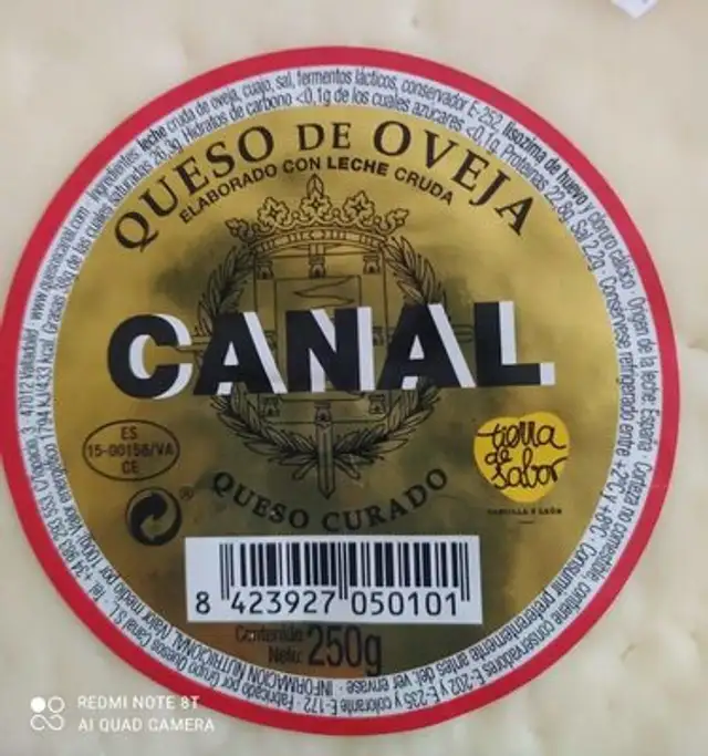 Queso de oveja nutrition facts table