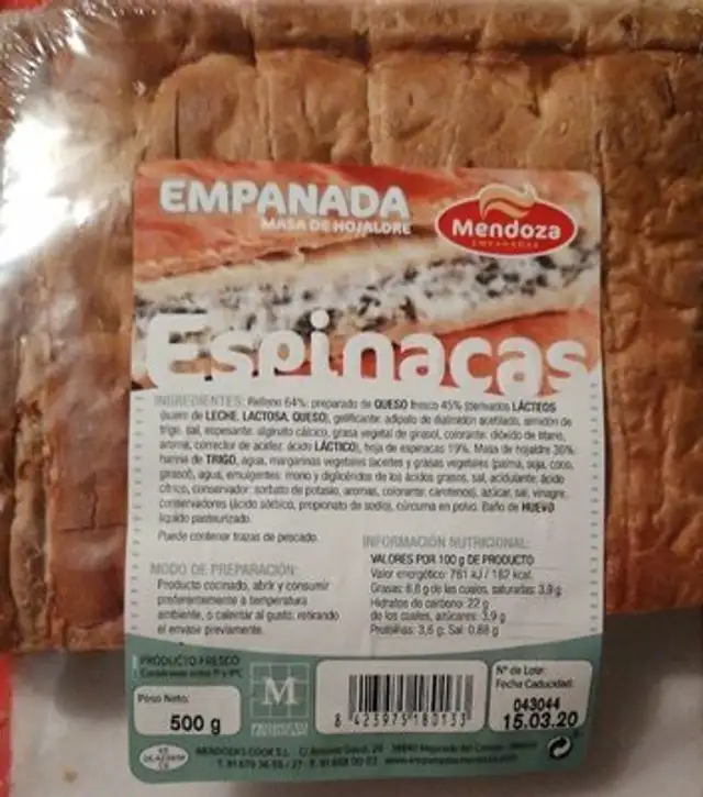 Empanada de hojaldre - Espinacas