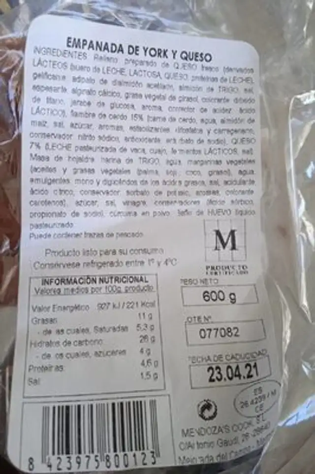 Emapanada de York y queso