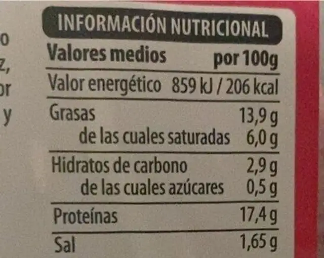 Burger meat vacuno cerdo nutrition facts table