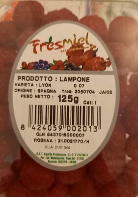 Framboises nutrition facts table