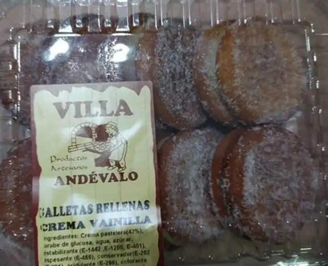 Galletas rellenas crema vainilla