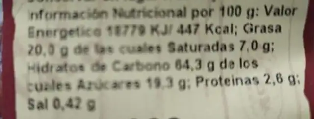 Galletas rellenas crema vainilla nutrition facts table