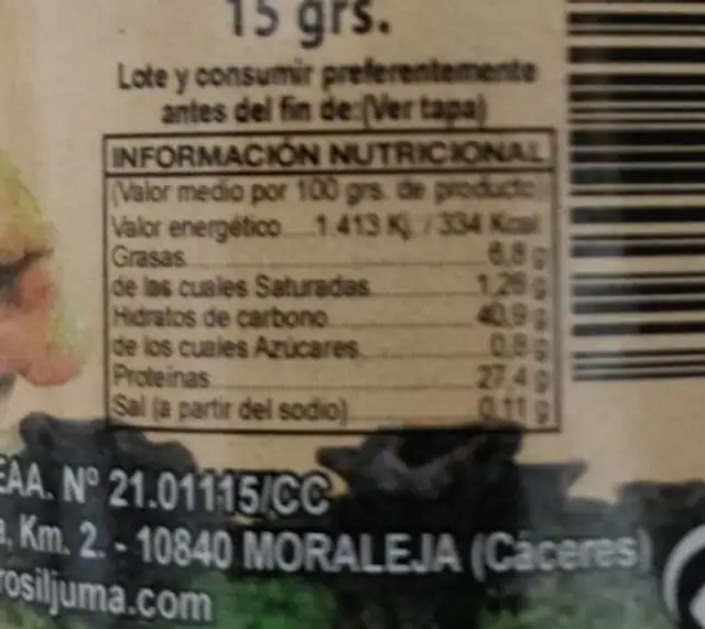 Mezcla 3 setas silvestres deshidratadas nutrition facts table