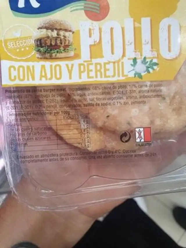 Pollo con ajo y perejil nutrition facts table