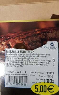 Hamburguesa carne argentina