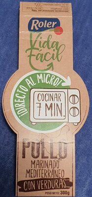 Pollo marinado con verduras