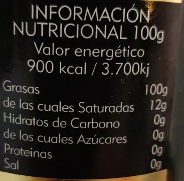 Sierra Las Villas nutrition facts table