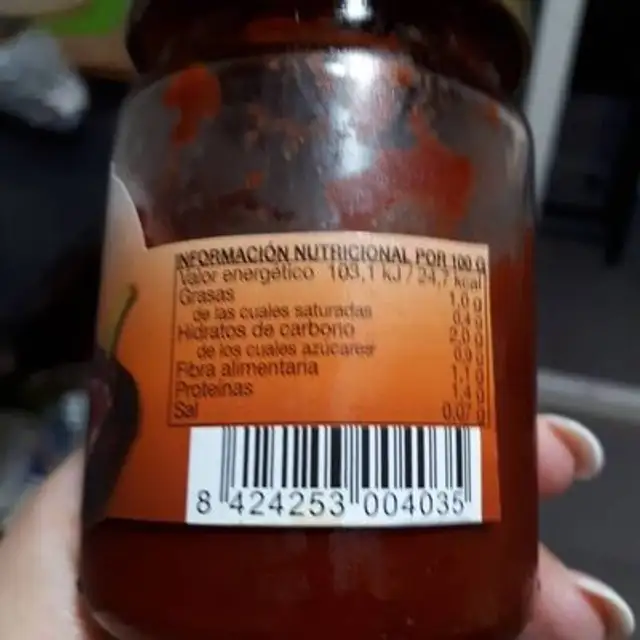 Carne de Ñora nutrition facts table