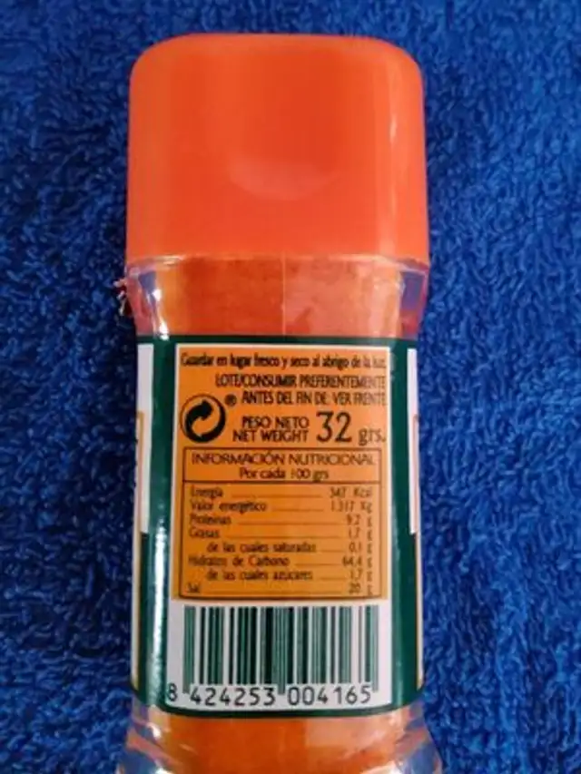 Colorante alimentario nutrition facts table