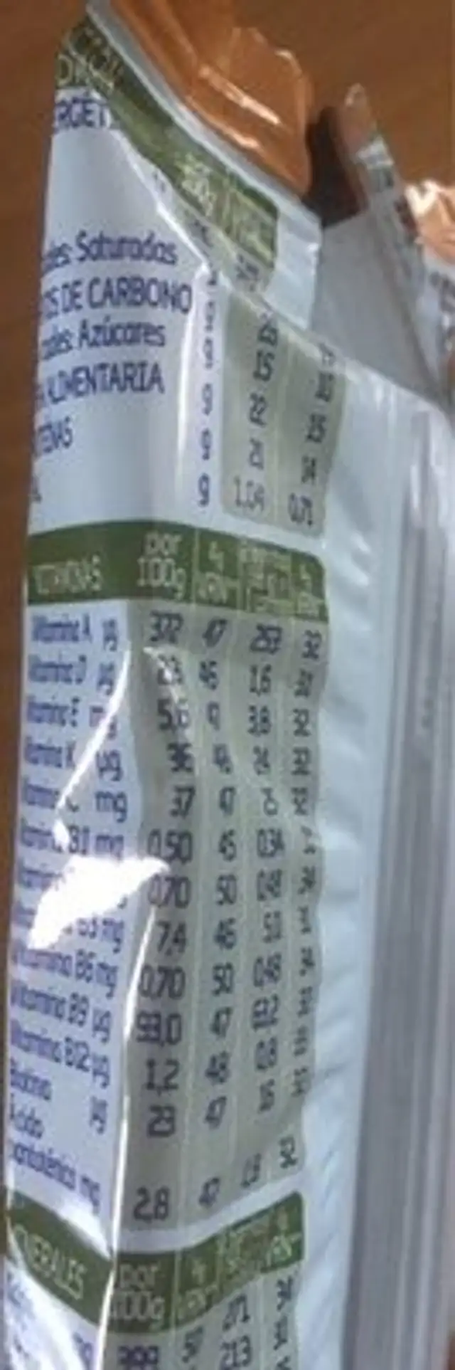 Barre cereales nutrition facts table