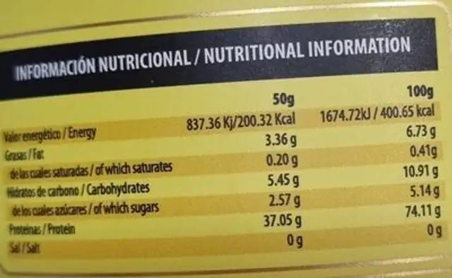 Be essential nutrition facts table