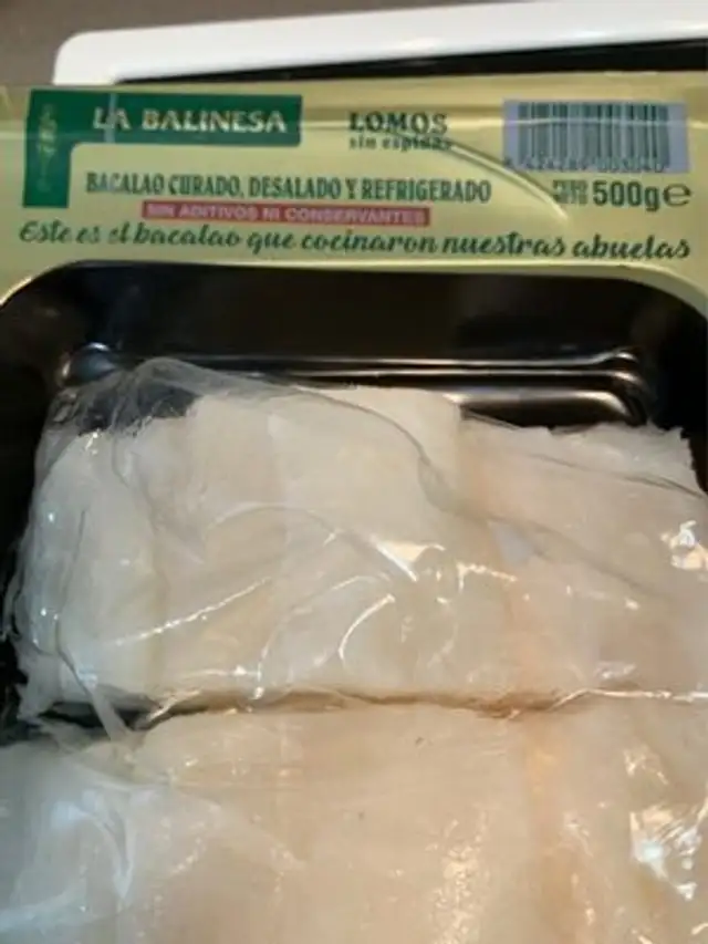 Bacalao curado desalado y refrigerado
