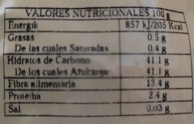 Ciruelas sin hueso nutrition facts table