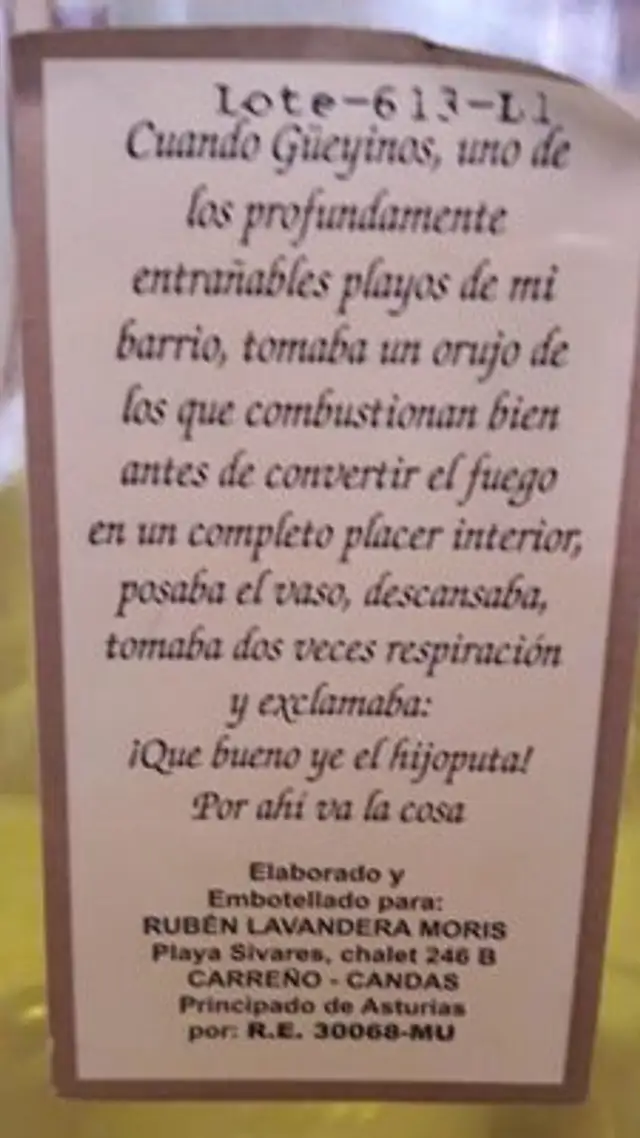 Licor de manzana HIJOPUTA nutrition facts table