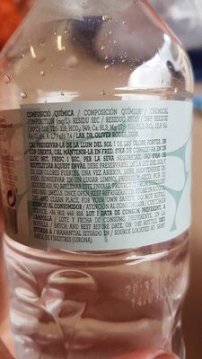 Agua mineral natural ingredients label
