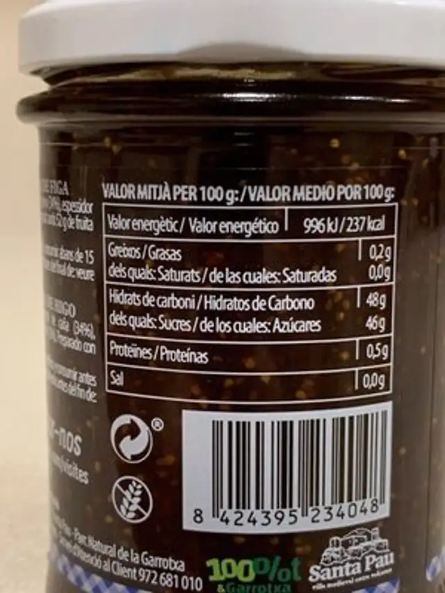 Marmelada de figa nutrition facts table