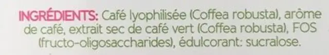 Green Coffee ingredients label