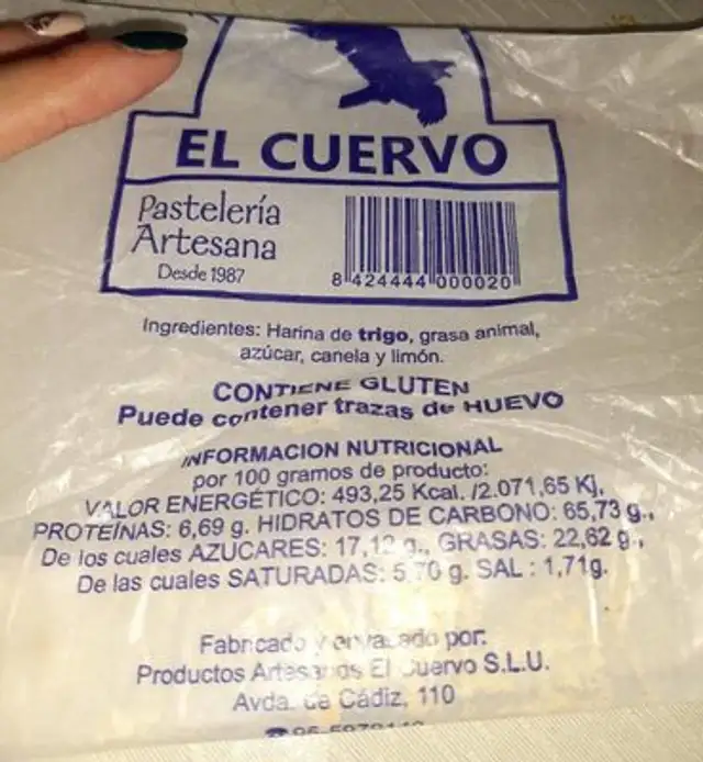 Tortas de polvorones nutrition facts table