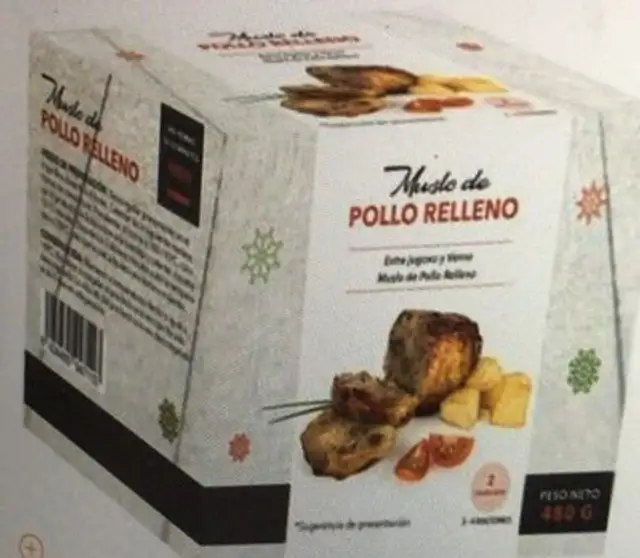 Muslo pollo relleno uvas, ciruela y piñones