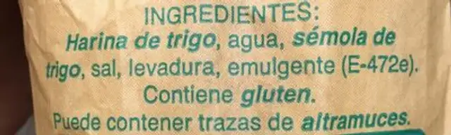 Pain ingredients label