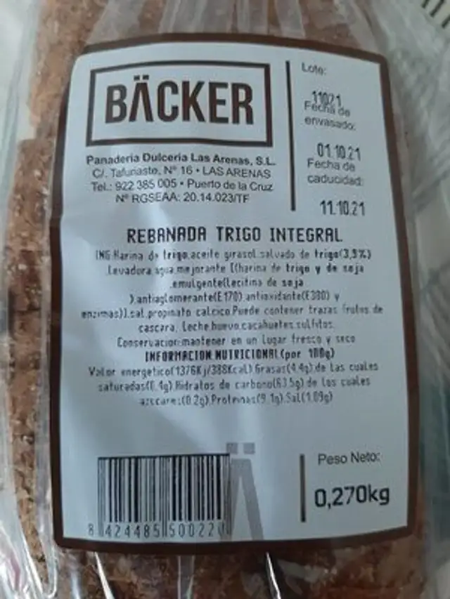 Rebanada trigo integral