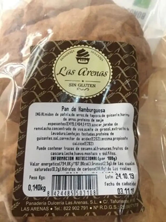 Pan rallado sin gluten nutrition facts table