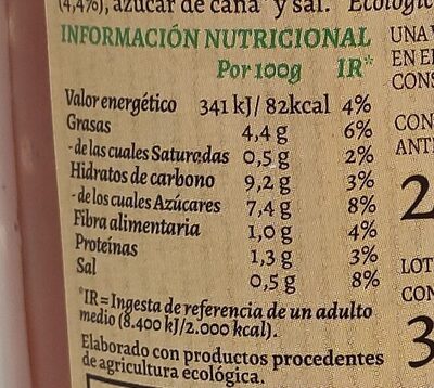 Pisto Ecológico Estilo Casero nutrition facts table