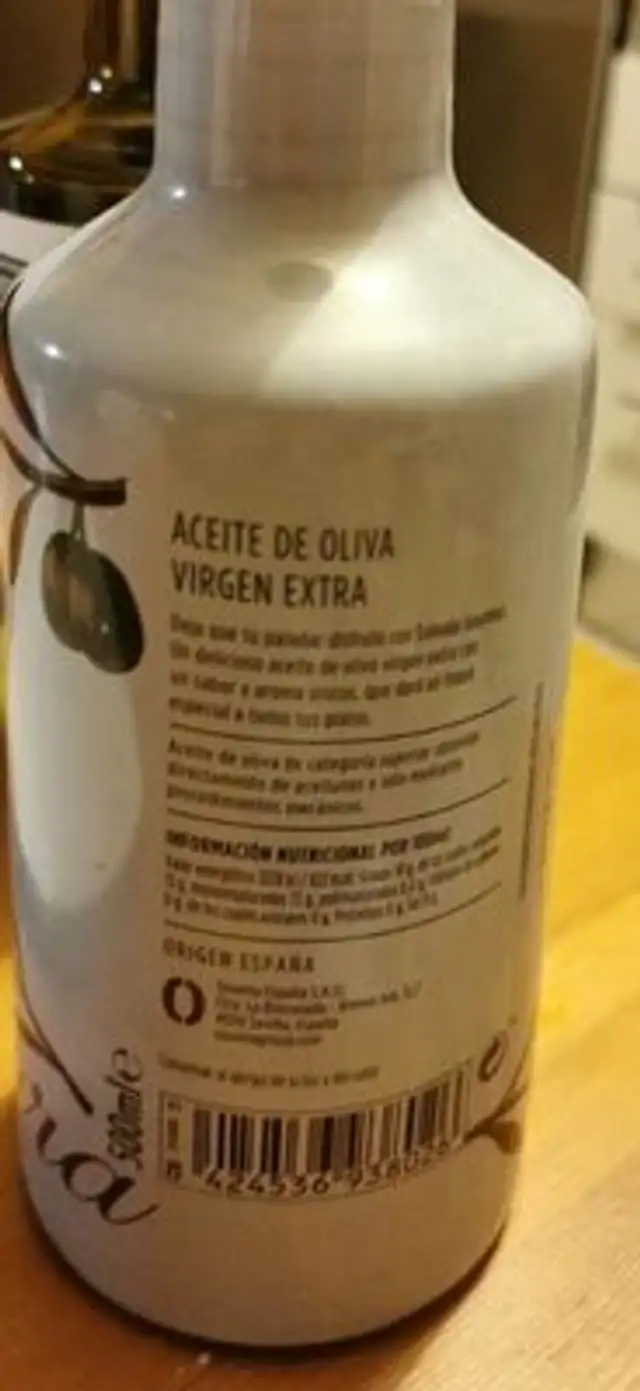 Aceite de oliva virgen extra nutrition facts table