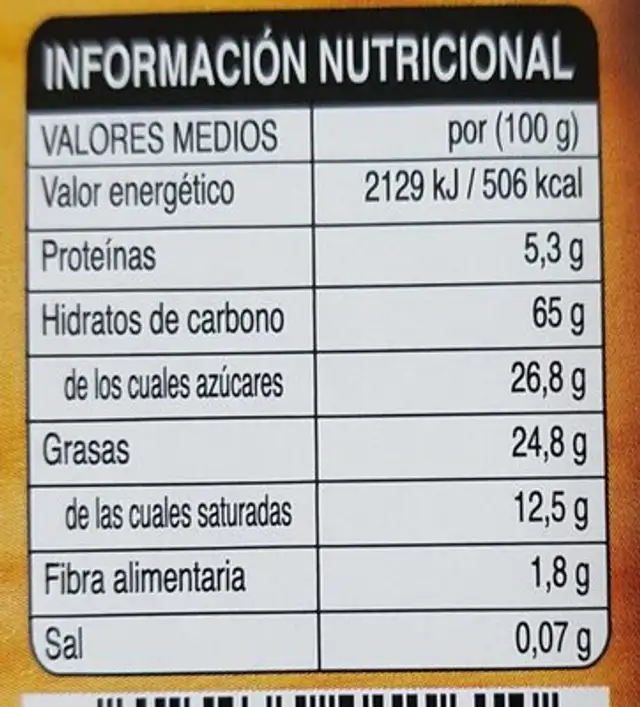 Bóer Coco 5 hojas nutrition facts table