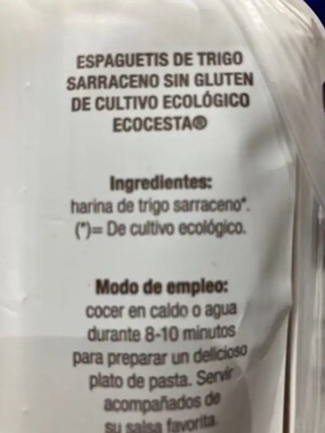 Unknown ingredients label