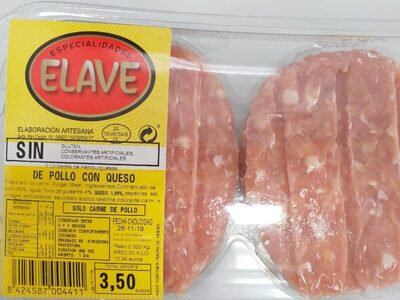 Hamburguesas de pollo con queso