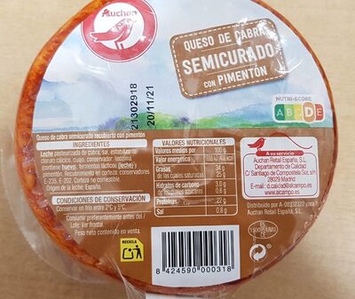 Queso de cabra semicurado con pimentón front packaging