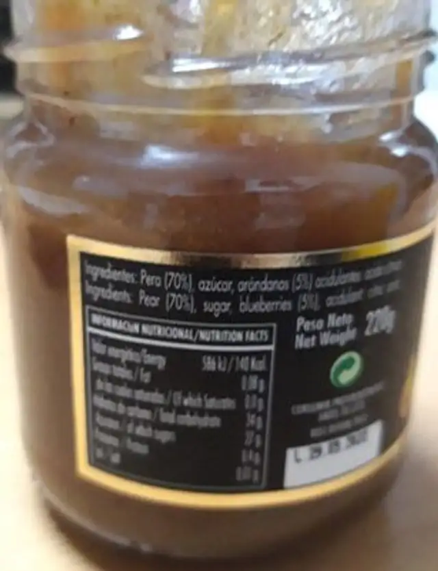 Mermelada de pera con arandanos