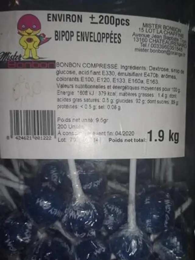 Bipop enveloppé nutrition facts table