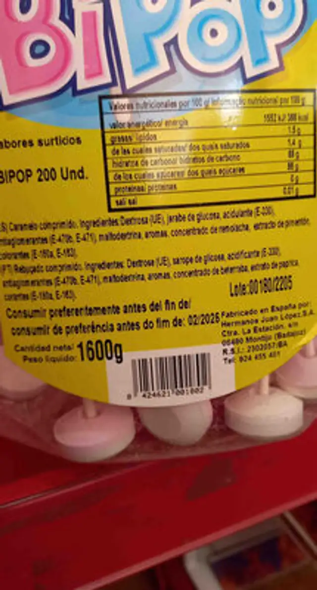 bipop ingredients label